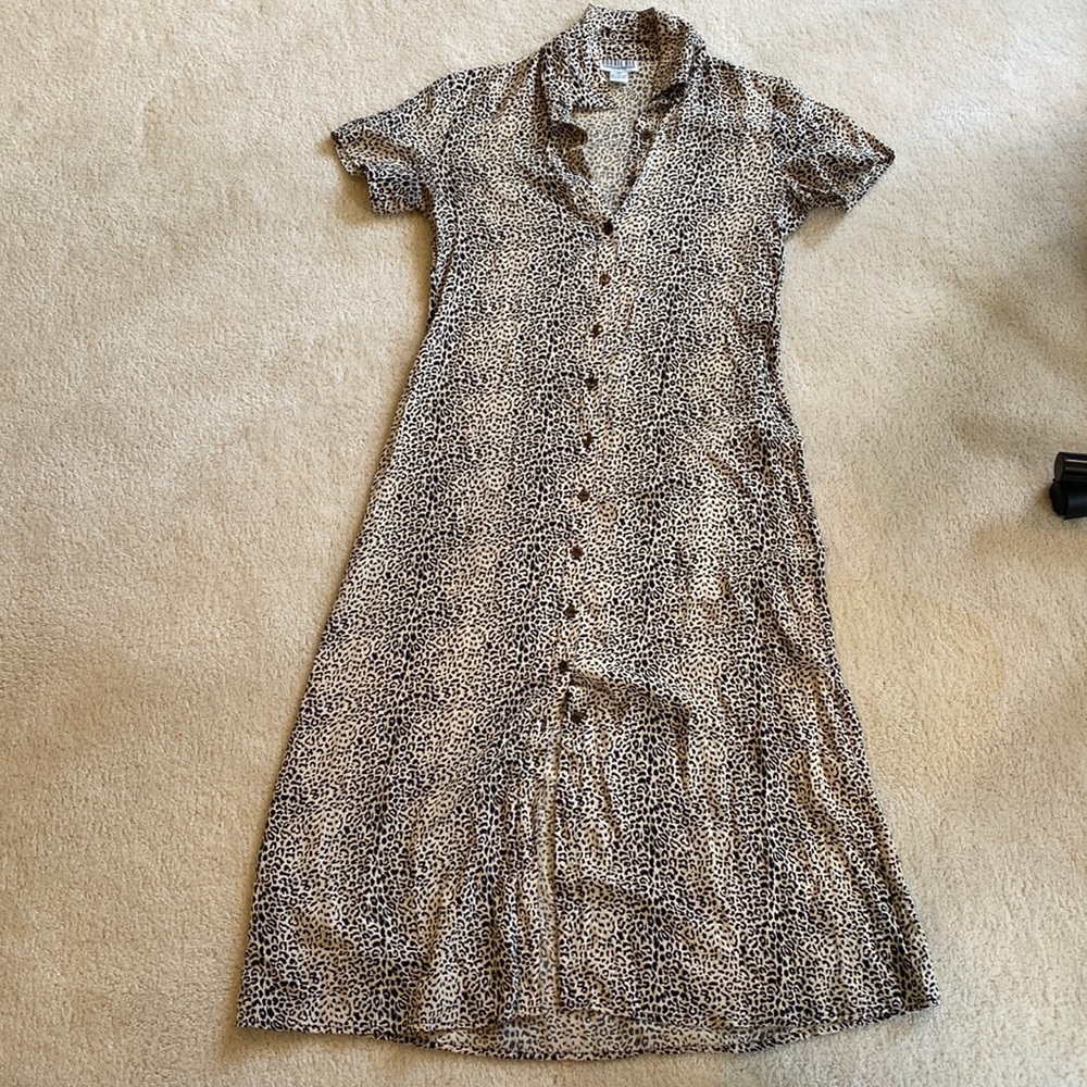 Cheetah print button up dress